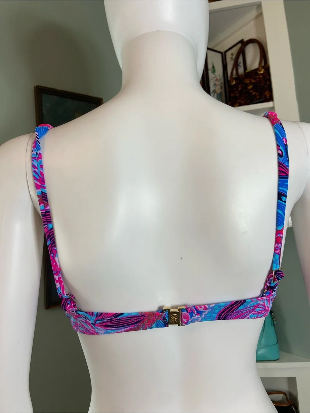 Lilly Pulitzer Gasby Ruby Red Wild Times Tropical Underwire Bikini Top Size 8
